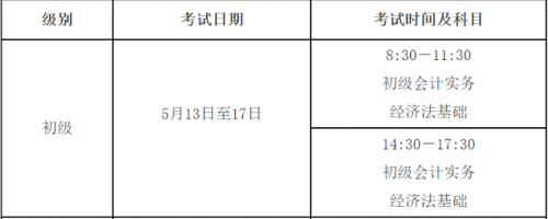 湖南省初级资格考试于2023年5月13日至17日进行，共10个批次