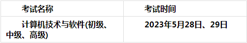 2023年上半年新疆软考时间：5月27日至28日